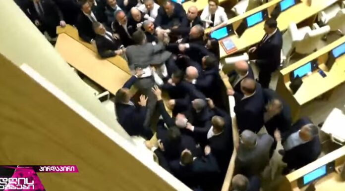 Brawl Erupts in Georgian Parliament During Spring Session’s Last Plenary - Civil Georgia