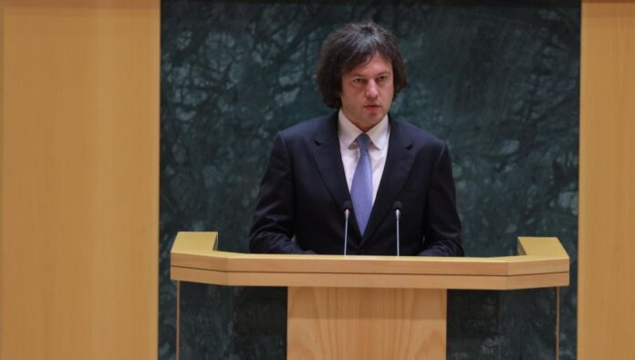 Irakli Kobakhidze Delivers Annual Report to Disputed Parliament - Civil Georgia