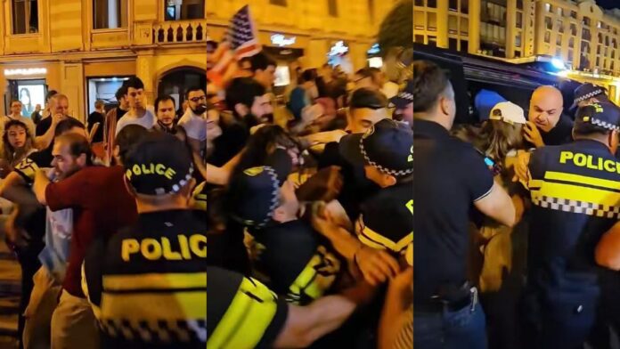 Police Arrest 10 Protesters in Tbilisi Over ‘Insulting Banners’ About Ivanishvili - Civil Georgia